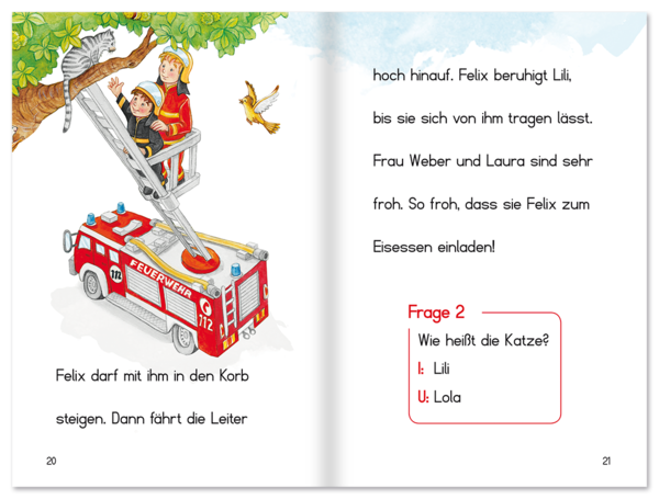 Der kleine Feuerwehrmann Leseanfänger Kinder Leseprobe S20–21 Neuer Favorit Verlag Onlineshop