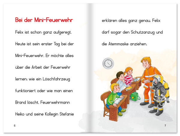Der kleine Feuerwehrmann Leseanfänger Kinder Leseprobe S6–7 Neuer Favorit Verlag Onlineshop