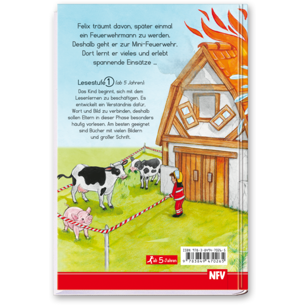 Der kleine Feuerwehrmann Leseanfänger Kinder Cover Rückseite Neuer Favorit Verlag Onlineshop