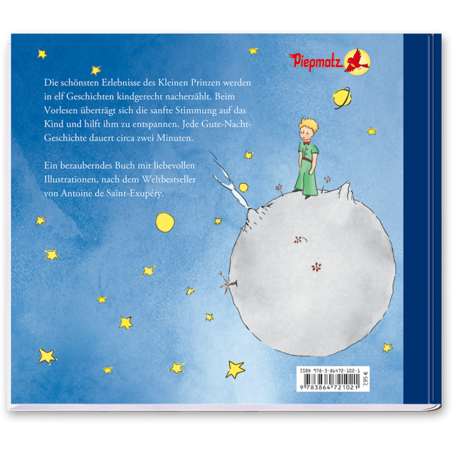 Der Kleine Prinz Kinderbuch Halbleinenband Cover Rückseite Titania Verlag Onlineshop