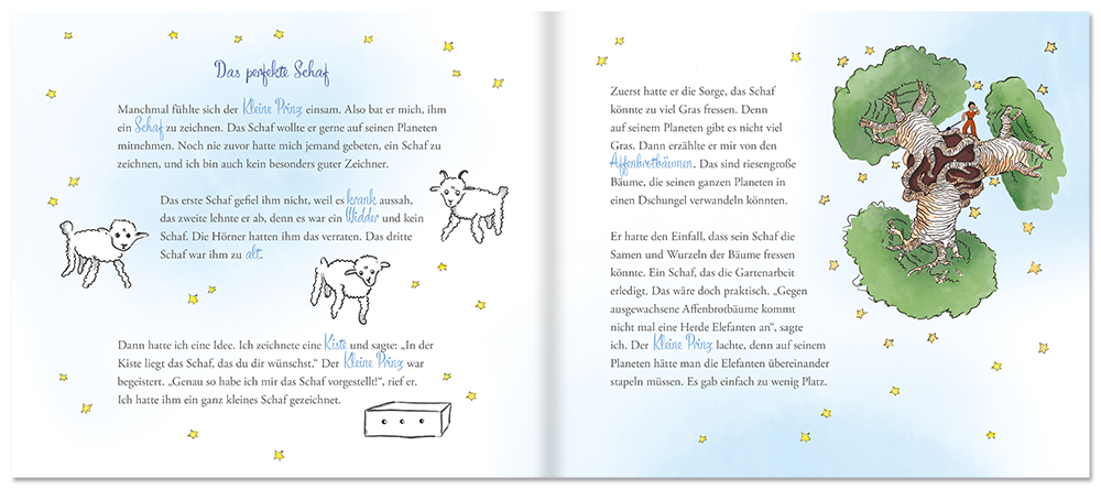 Der Kleine Prinz Kinderbuch Halbleinenband Leseprobe S10–11 Titania Verlag Onlineshop