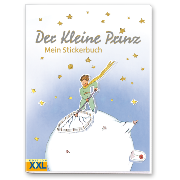 Der kleine Prinz mein Stickerbuch Stickerheft zum einkleben Cover Vorderseite Edition XXL Onlineshop