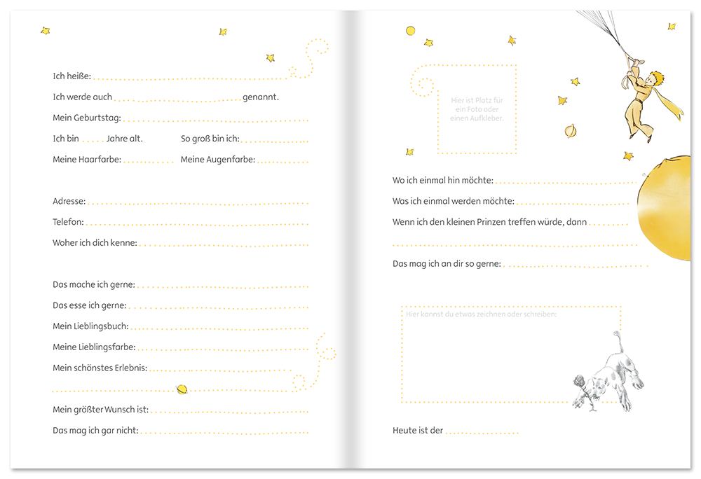 Der kleine Prinz meine Freunde Buch Freundealbum Kinderbuch Leseprobe S78-79 Edition XXL Onlineshop