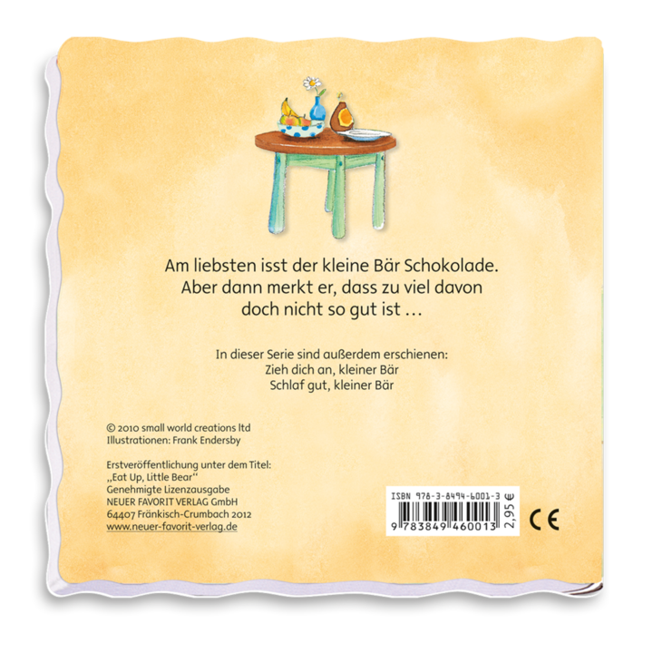 Der kleine Schokoladen-Bär Pappebuch Kinder Cover Rückseite Neuer Favorit Verlag Verlag Onlineshop