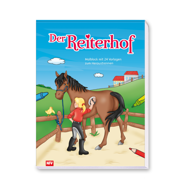 Der Reiterhof Malblock Kinder Pferde Cover Vorderseite Neuer Favorit Verlag Onlineshop