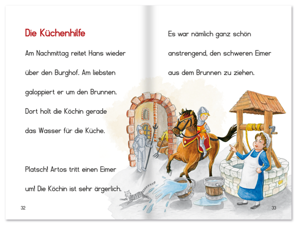 Der tapfere Ritter Hans Leseanfänger Kinder Leseprobe S32–33 Neuer Favorit Verlag Onlineshop