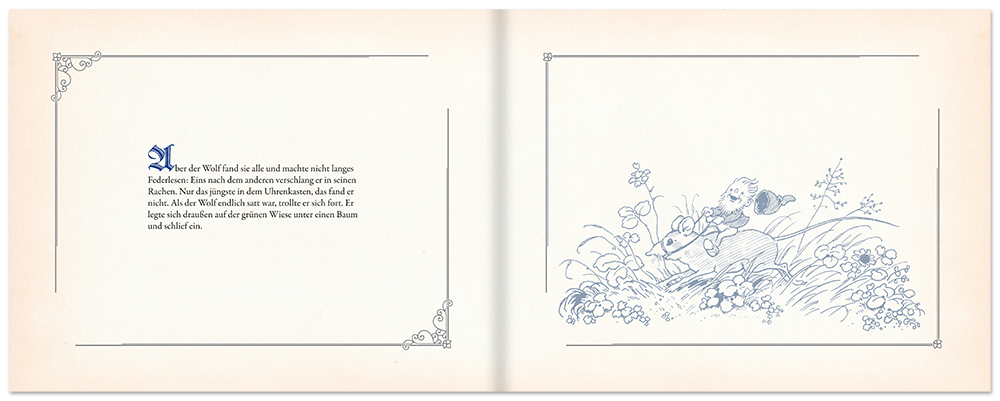 Der Wolf und die sieben Geißlein Grimms Märchen Nostalgie Leseprobe S14–15 Titania Verlag Onlineshop