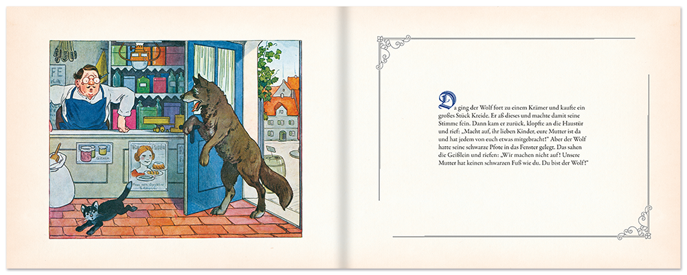 Der Wolf und die sieben Geißlein Grimms Märchen Nostalgie Leseprobe S8–9 Titania Verlag Onlineshop