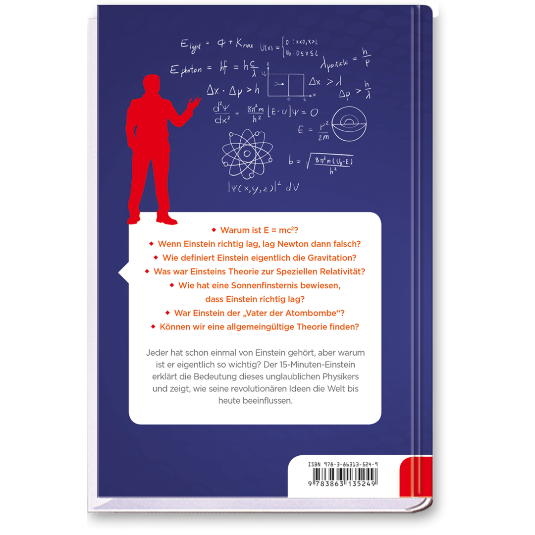 Der 15-Minuten-Einstein Sachbuch Physik Wissen Cover Buch Rückseite Tosa Onlineshop