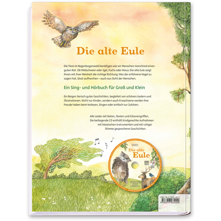 Die alte Eule Buch mit CD Kinder Geschichten Cover Rückseite K75 Medienpark Onlineshop