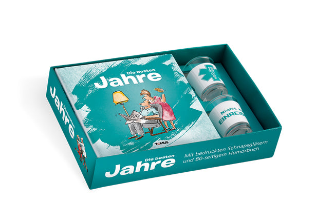 Die besten Jahre – Geschenkbox Schenken Humor Box Vorderseite Tomus Verlag Onlineshop