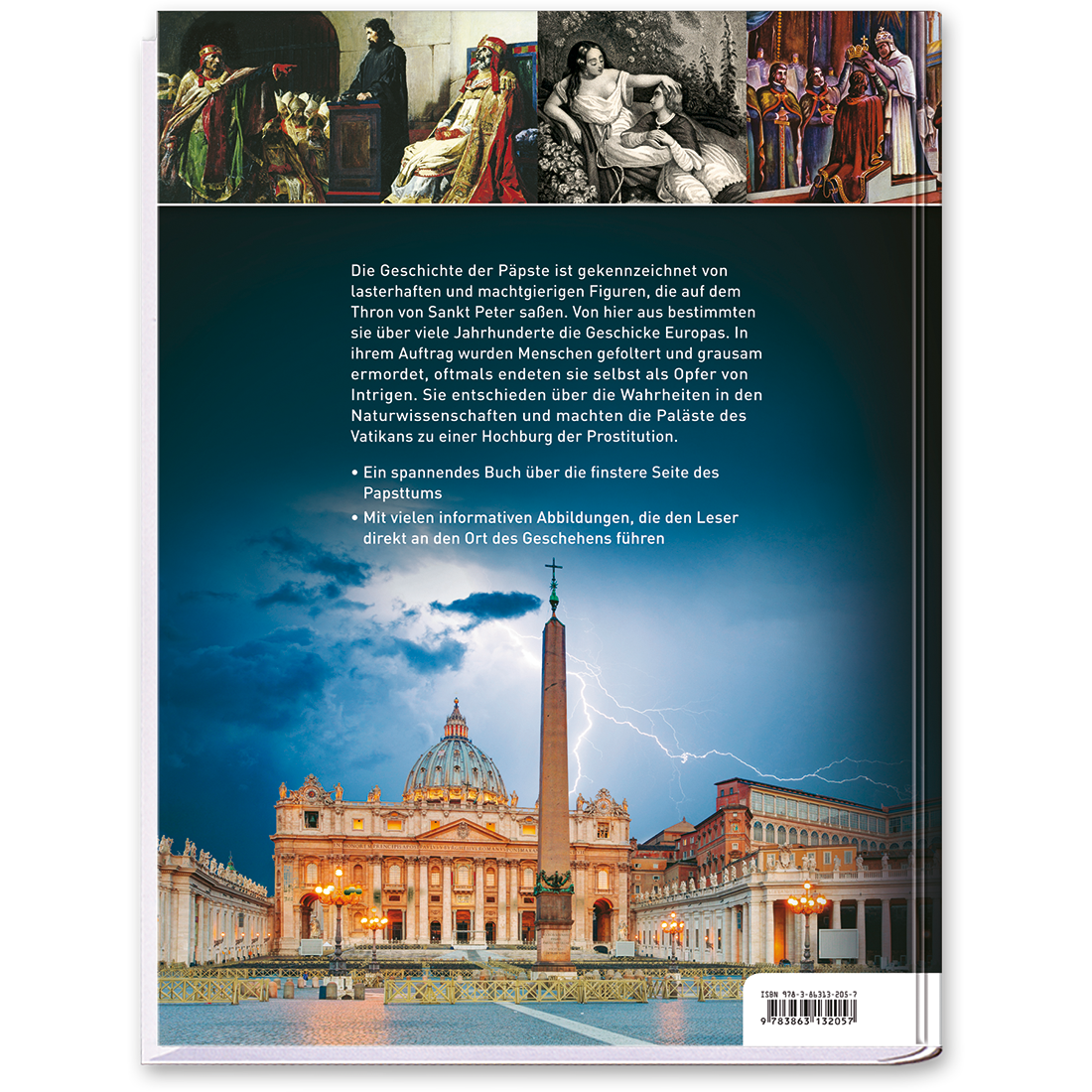 Die dunkle Geschichte der Päpste Ratgeber Sachbuch Cover Rückseite Tosa Verlag Onlineshop