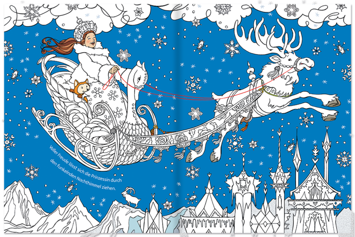 Die Eisprinzessin – Malbuch Malen Kinder Leseprobe S4–5 Neuer Favorit Verlag Onlineshop