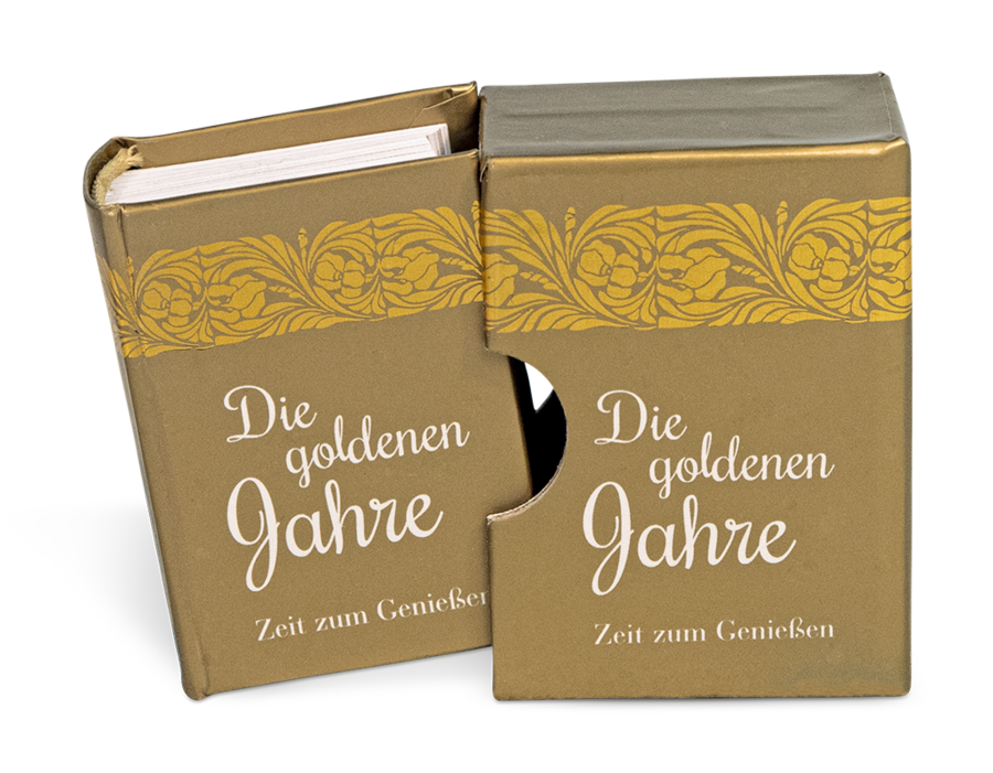 Die goldenen Jahre Handgefertigtes Miniaturbuch Cover Schuber EDITION XXS Onlineshop