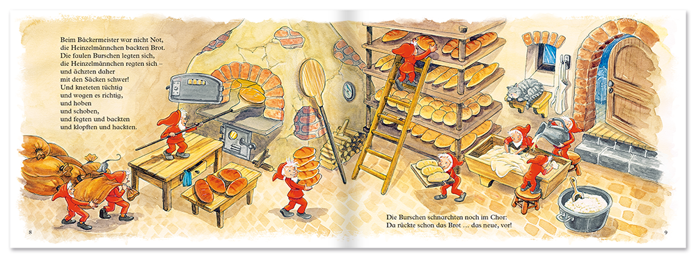 Die Heinzelmännchen Mini Bilderbuch August Kopisch Leseprobe S8–9 Titania Verlag Onlineshop