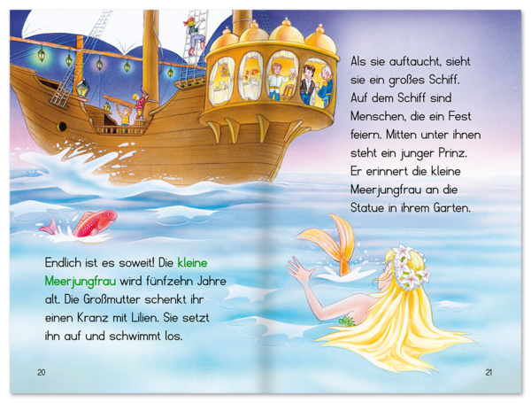 Die kleine Meerjungfrau Leseanfänger Kinder Leseprobe S20–21 Neuer Favorit Verlag Onlineshop