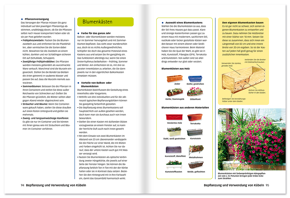 Die perfekte Kübelpflanze Buch Bepflanzung von Kübeln für den Garten Leseprobe S94-95 Edition XXL Onlineshop
