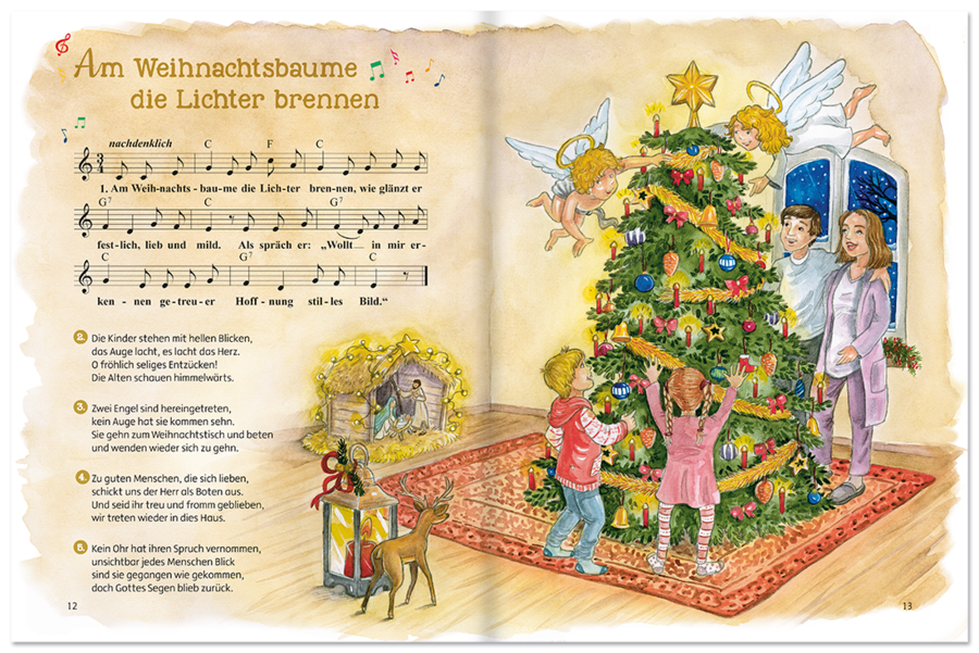 Die schönsten Weihnachtslieder Buch mit CD Kinder Lieder Leseprobe S12–13 K75 Medienpark Onlineshop