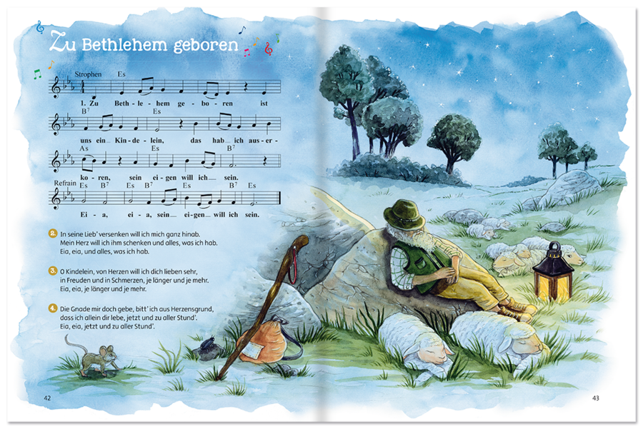 Die schönsten Weihnachtslieder Buch mit CD Kinder Lieder Leseprobe S42–43 K75 Medienpark Onlineshop