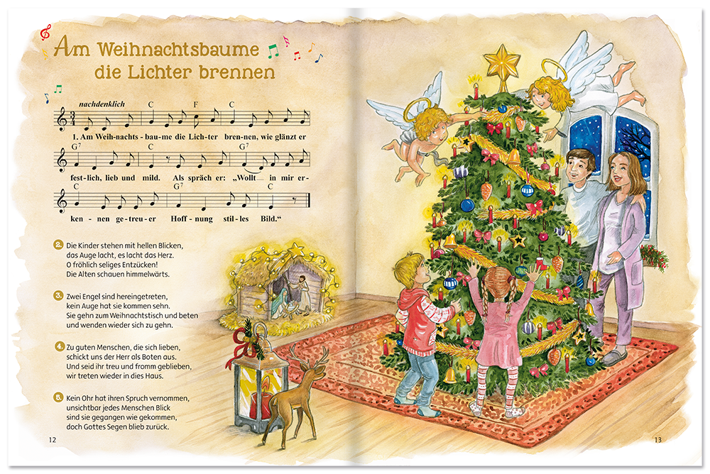 Die schönsten Weihnachtslieder Kinderbuch Weihnachts-Kinderlieder Leseprobe S12-13 Edition XXL Onlineshop