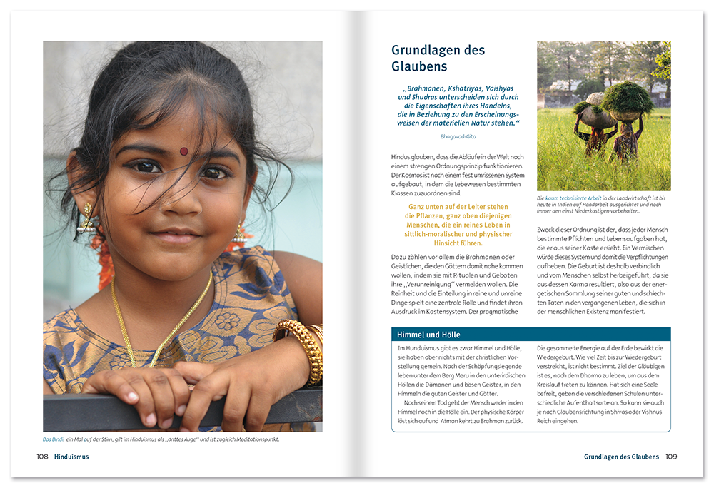 Die sieben Weltreligionen Sachbuch Nachschlagewerk Leseprobe S108–109 Neuer Kaiser Verlag Onlineshop