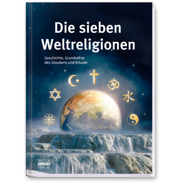 Die sieben Weltreligionen Sachbuch Nachschlagewerk Cover Vorderseite Neuer Kaiser Verlag Onlineshop