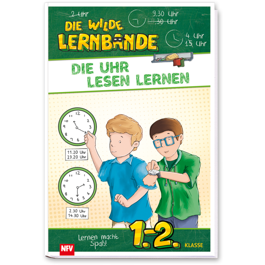 Die Uhr lesen lernen Lernhilfe Kinder Schule Cover Vorderseite Neuer Favorit Verlag Onlineshop