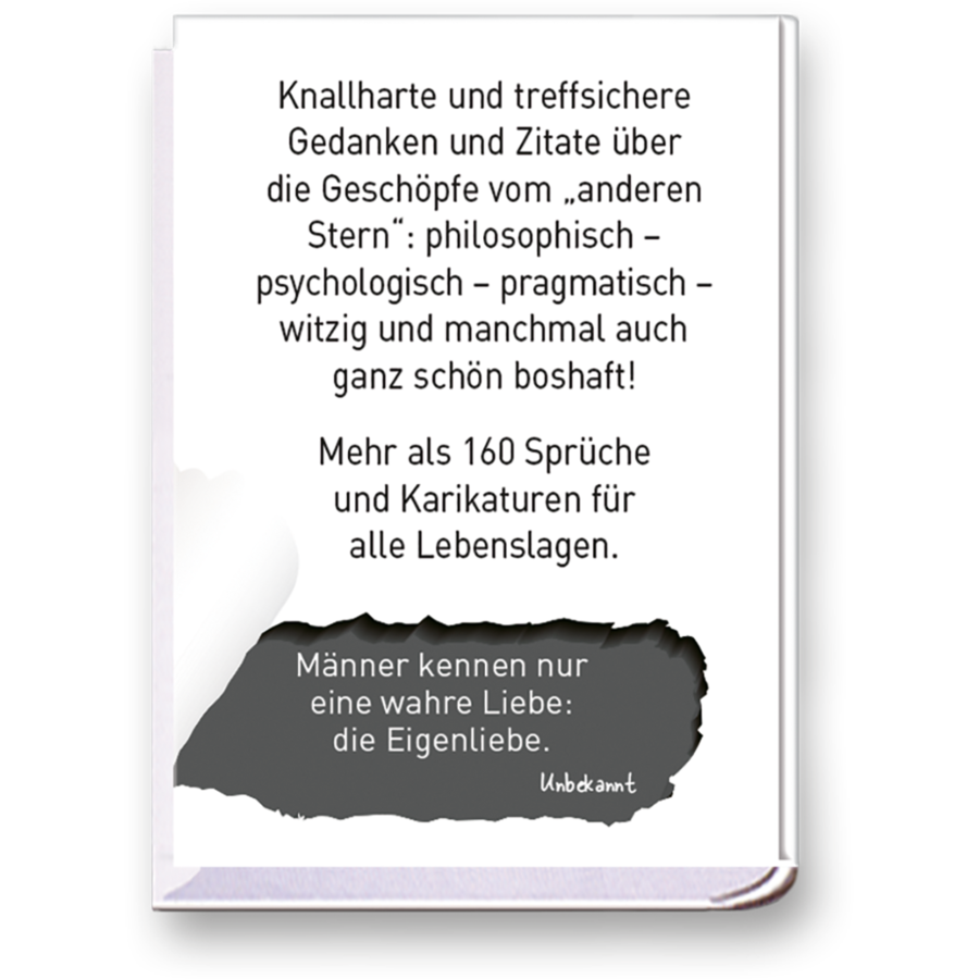 Die Wahrheit über Männer Handgefertigtes Miniaturbuch Cover Rückseite EDITION XXS Onlineshop