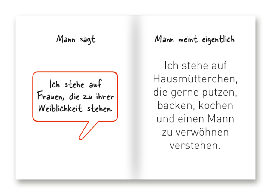 Die Wahrheit über Männer Handgefertigtes Miniaturbuch Leseprobe S120–121 EDITION XXS Onlineshop