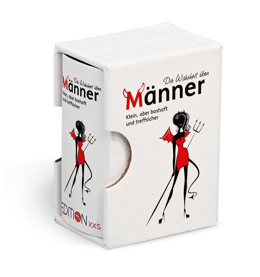 Die Wahrheit über Männer Handgefertigtes Miniaturbuch Schuber Vorderseite EDITION XXS Onlineshop