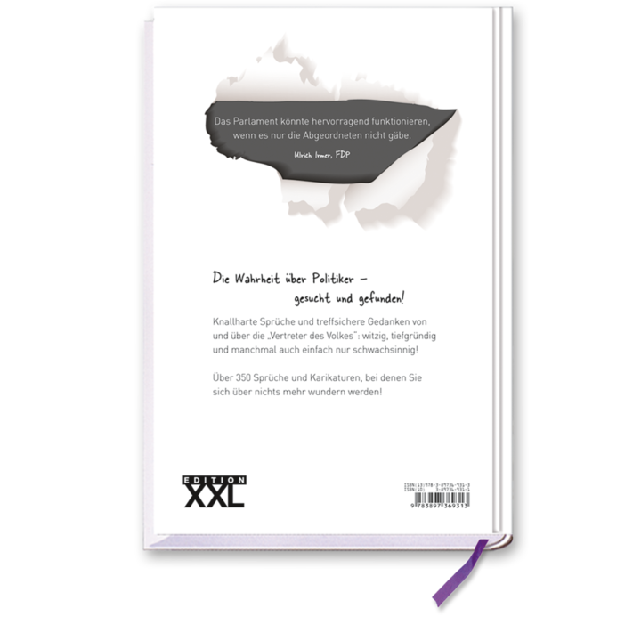 Die Wahrheit über Politiker Schwarzer Humor Cover Rückseite EDITION XXL Onlineshop
