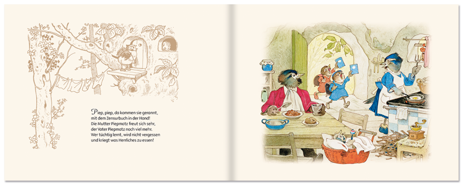 Die Waldschule Bilderbuch Fritz Baumgarten Nostalgie Leseprobe S6–7 Titania Verlag Onlineshop