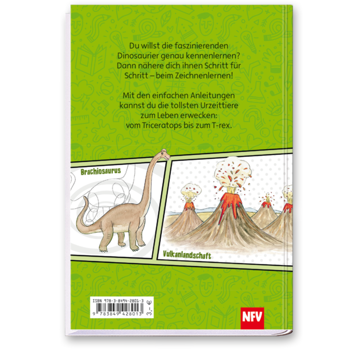 Dinos zeichnen lernen Malen Kinder Cover Rückseite Neuer Favorit Verlag  Onlineshop