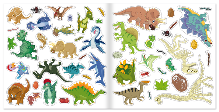 Dinosaurier Mein Stickerbuch Kinder Sticker Leseprobe S8–9 Neuer Favorit Verlag Onlineshop