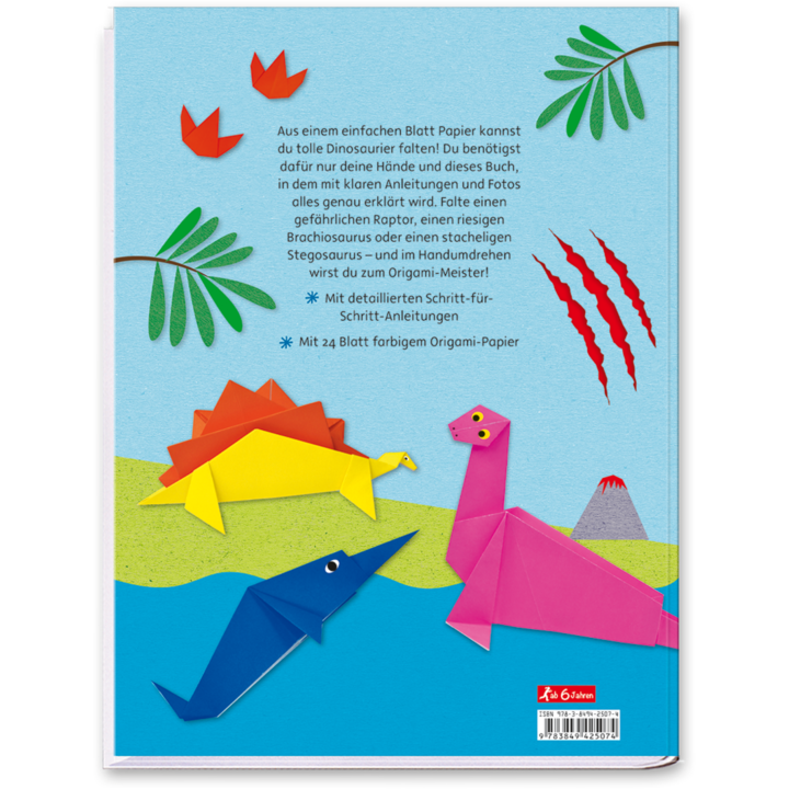 Dinosaurier Origami Kinder Basteln Cover Rückseite Neuer Favorit Verlag Onlineshop