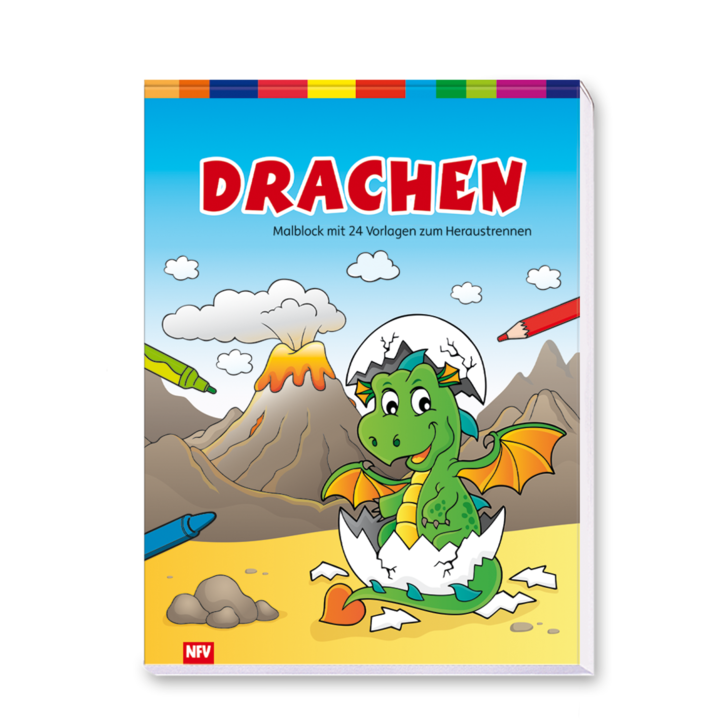 Drachen Malblock Kinder Fantasie Cover Vorderseite Neuer Favorit Verlag Onlineshop