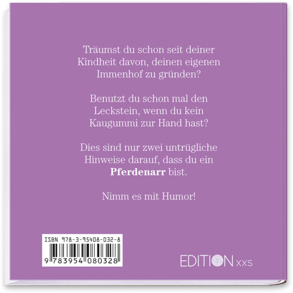 Du bist ein Pferdenarr, wenn … Geschenkbuch Humor Cover Rückseite EDITION XXS Onlineshop