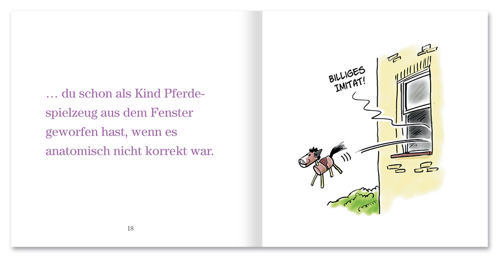 Du bist ein Pferdenarr, wenn … Geschenkbuch Humor Leseprobe S18–19 EDITION XXS Onlineshop