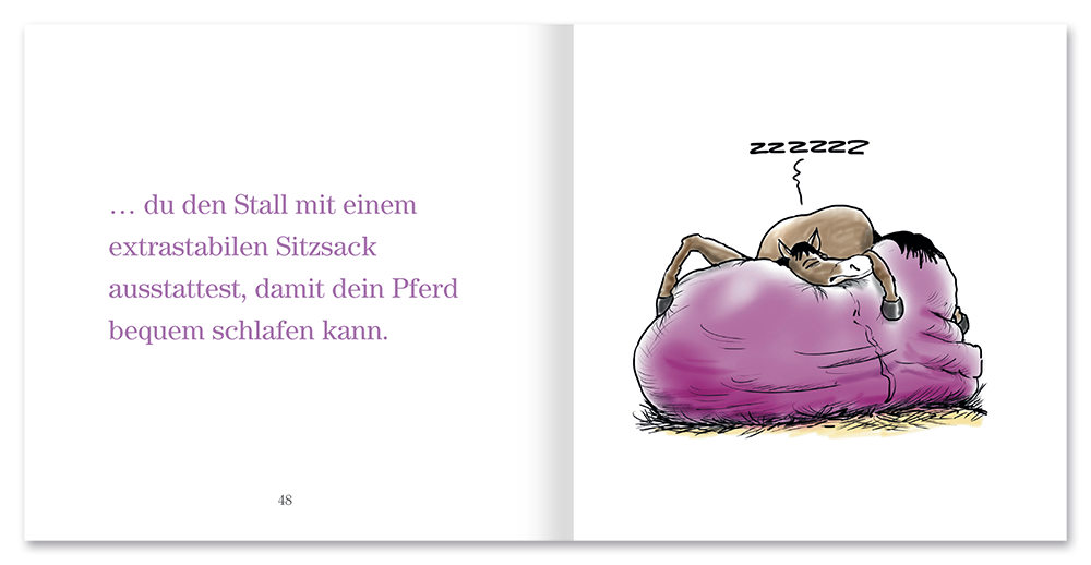 Du bist ein Pferdenarr, wenn … Geschenkbuch Humor Leseprobe S48–49 EDITION XXS Onlineshop