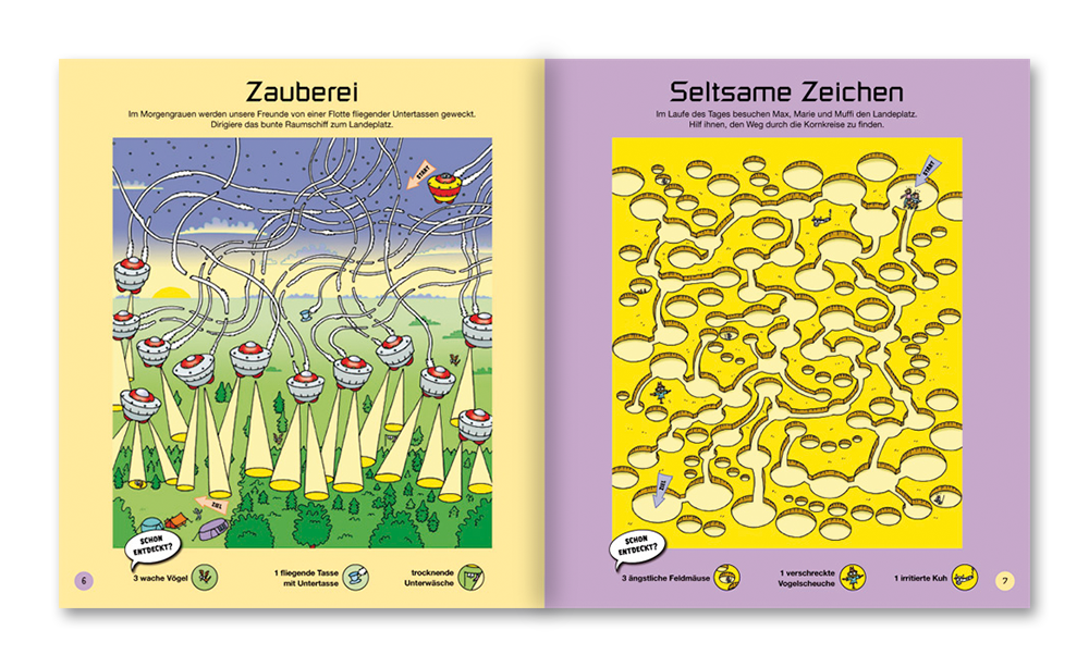 Durch 80 Labyrinthe ins Universum Rätsel Kinder Leseprobe S6–7 Premio Onlineshop