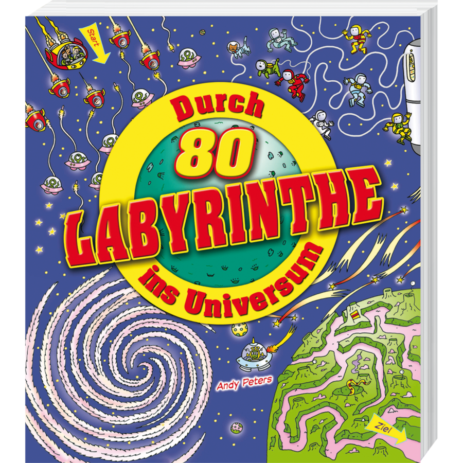 Durch 80 Labyrinthe ins Universum Rätsel Kinder Cover Vorderseite Premio Onlineshop