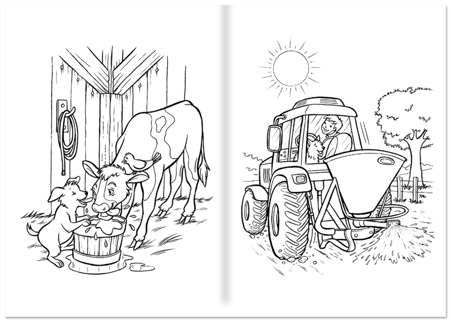 Ein Tag auf dem Bauernhof Malbuch Kinder Leseprobe S4–5 Neuer Favorit Verlag Onlineshop