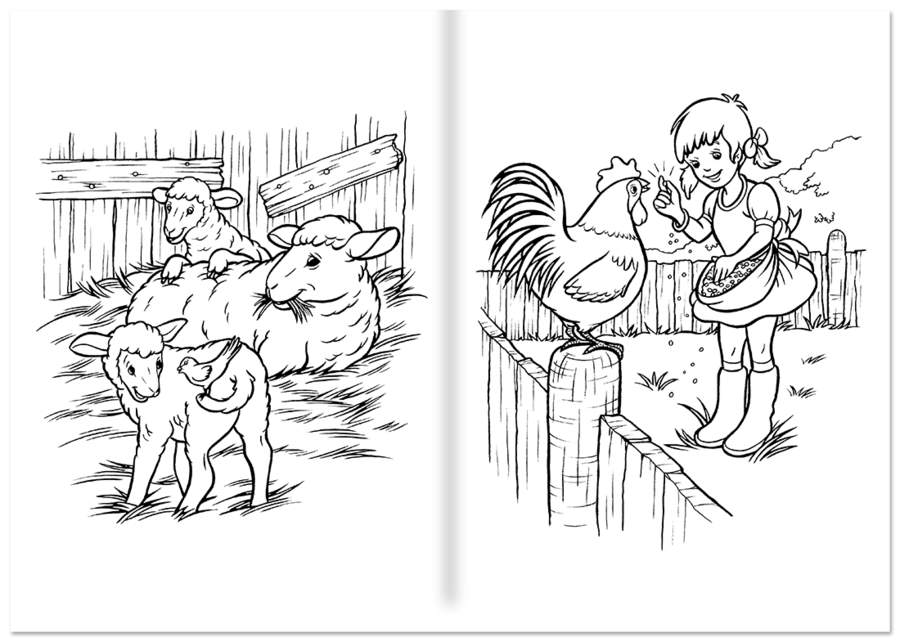 Ein Tag auf dem Bauernhof Malbuch Kinder Leseprobe S6–7 Neuer Favorit Verlag Onlineshop