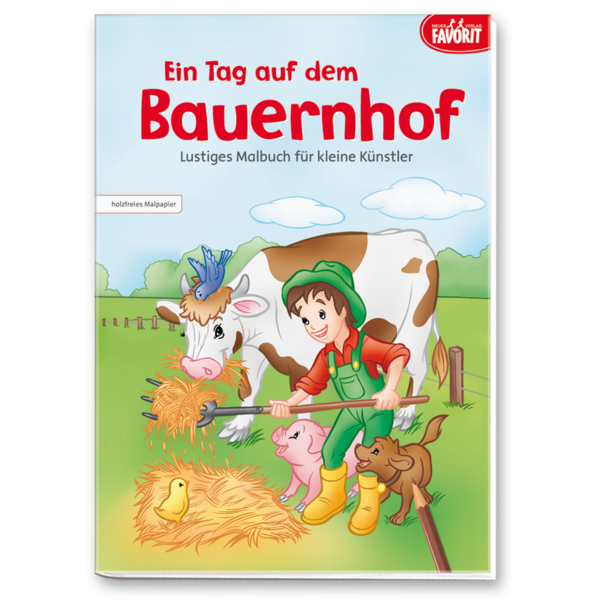 Ein Tag auf dem Bauernhof Malbuch Kinder Cover Vorderseite Neuer Favorit Verlag Onlineshop
