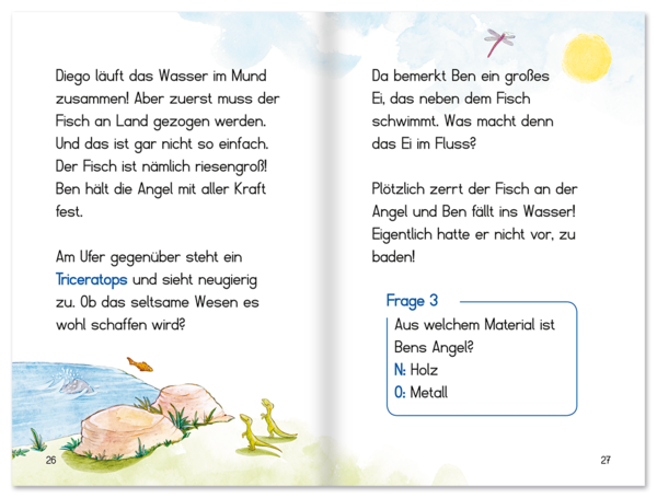 Eine Nacht bei den Dinos Lesen lernen Kinder Leseprobe S26–27 Neuer Favorit Verlag Onlineshop