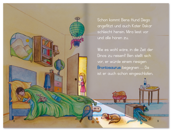 Eine Nacht bei den Dinos Lesen lernen Kinder Leseprobe S8–9 Neuer Favorit Verlag Onlineshop