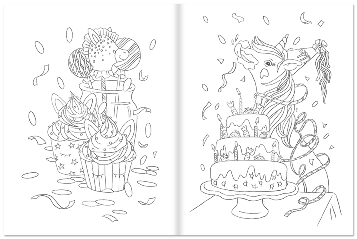 Einhorn-Malbuch Malvorlagen Kinder Malen Leseprobe S4–5 Neuer Favorit Verlag Onlineshop