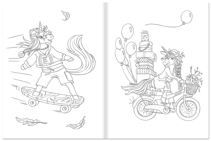 Einhorn-Malbuch Malvorlagen Kinder Malen Leseprobe S6–7 Neuer Favorit Verlag Onlineshop