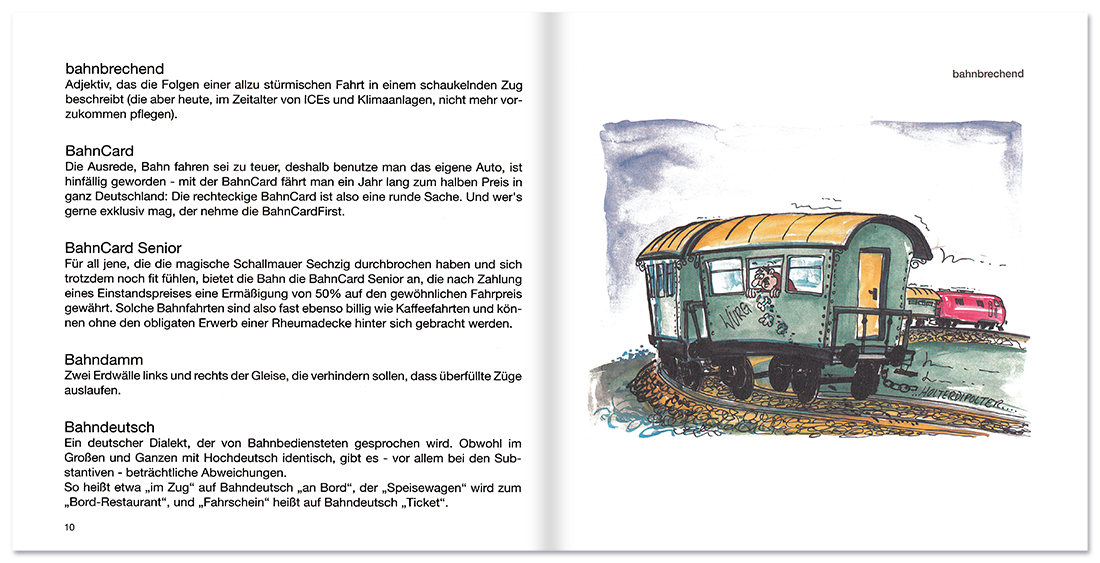 Eisenbahn Humor Wörterbuch Leseprobe S10–11 TOMUS Verlag Onlineshop