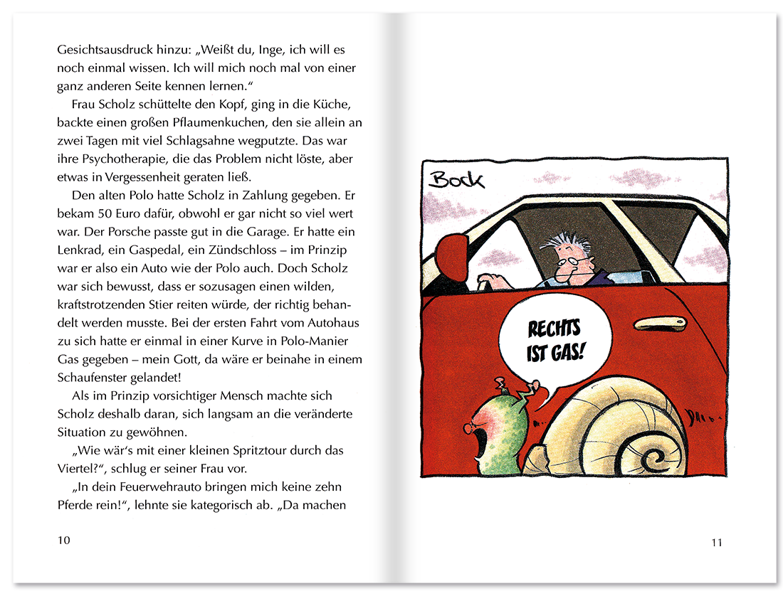 Endlich 70 Geschenkbuch Geschichten Cartoons Leseprobe S10–11 TOMUS Verlag Onlineshop